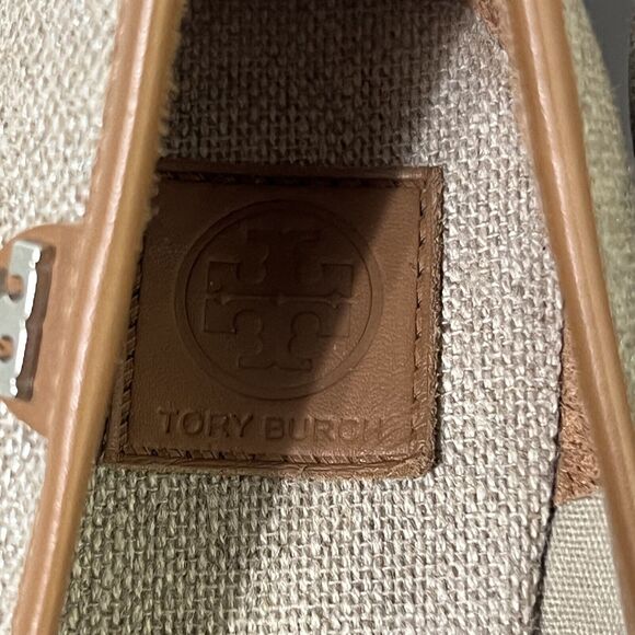 TORY BURCH MAJORCA Logo Wedge Espadrille Shoes Womens 8 EU 38 Plata Tan Metallic - Picture 4 of 17